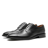DESAI Men Shoe Genuine Leather Derby Business Dress Gentleman Classic Design Formal Brogue Carved Winter Shoes  2021 New