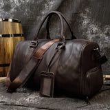 Luxury Genuine Leather Unisex Travel Duffel Bag