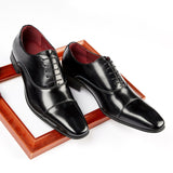 Men's Business Dress Shoes Genuine Leather Gentleman Top Quality Shoes Lace-Up Formal Wear Casual Shoes Oxfords EU Size 38-45