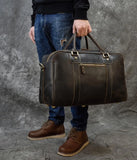 Stich Detail Vintage Style Travel Bag Genuine Leather
