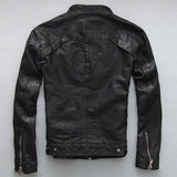 Tcyeek Men's Genuine Leather Jacket Men Real Sheep Goat Black Brown Male Bomber Motorcycle Jackets Spring Autumn Mens Clothes L1