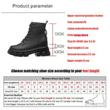 WOIZGIC Women's Female Ladies Genuine Leather Ankle Shoes Boots Platform Zipper Warm Winter Fur Motorcycle Lace Up Increase