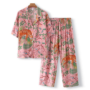 Ladies Animals Print Cotton Pyjamas Comfortable Sleepwear