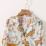 Ladies Animals Print Cotton Pyjamas Comfortable Sleepwear