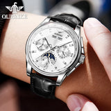 OUPINKE High Quality Automatic Mechanical Watch for Men Waterproof Top Brand Luxury Moon Phase Men's Wristwatches Reloj Hombre