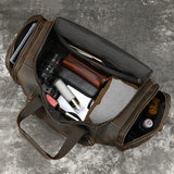 Men's Genuine Leather Large Capacity Duffle Bag