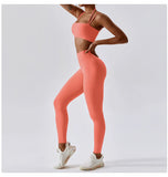 Yoga Clothing Sets Athletic Wear Women High Waist Leggings And Top Two Piece Set Seamless Gym Tracksuit Fitness Workout Outfits