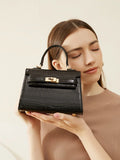 Luxury Original Brand Tote Bag For Lady Master Quality Crocodile Leather Kelly Style Bag Women‘s Satchel Bag for Christmas Gift