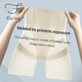 Flarixa Ultra Thin Seamless Boxers Shorts Women Ice Silk Safety Shorts High Waist Flat Belly Reducing Panties Slimming Underwear