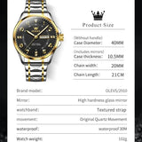OLEVS 2910 Quartz Watch for Men Luxury Gold Diamond Digital Dial Luminous Stainless steel Strap Waterproof Wristwatch Male