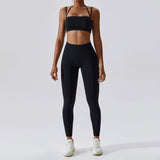 Yoga Clothing Sets Athletic Wear Women High Waist Leggings And Top Two Piece Set Seamless Gym Tracksuit Fitness Workout Outfits