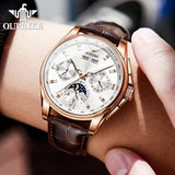 OUPINKE High Quality Automatic Mechanical Watch for Men Waterproof Top Brand Luxury Moon Phase Men's Wristwatches Reloj Hombre