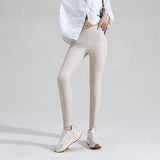 Sexy Slimming Pu Leather Leggings Women Winter Autumn Black High Waist Tights Stretch Soft Thin Fleece Leggings for Women Pants