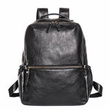 Men's Leather Backpack Cowhide Outdoor Travel Bag Fashion Trend Schoolbag Korean Business Computer Bags Large Capacity
