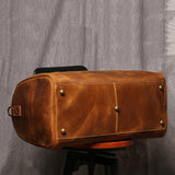 Solid Soft Genuine Leather Unisex Travel Bag