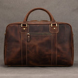 Stich Detail Vintage Style Travel Bag Genuine Leather