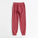 Lulu-Logo Stretch Fabric Workout Sport Joggers Pants Women Waist Drawstring Fitness Running Sweatpants with Two Side Pockets