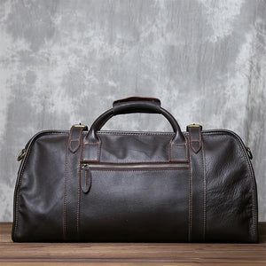 Short Distance Travel Genuine Leather Crossbody Travel Bag For Men's Top Layer Cowhide Large Capacity Casual Hand Luggage Bag