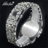 Fashion Brand MISSFOX Luxury Watches Men Automatic Date Waterproof Quartz Clock Hip Hop Iced Diamond Jewelry WristWatch Man 2023