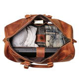 Vintage Men's Cowhide Leather Short-distance Carry Hand Luggage Bags Weekend Fitness Large Travel Duffle Bag Messenger Bags