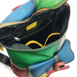 MOTAORA New Cow Leather Large Capacity Women's Backpack Hand Painted Bag Retro High Quality Travel School Bags For Teenage Girls