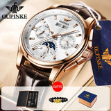 OUPINKE High Quality Automatic Mechanical Watch for Men Waterproof Top Brand Luxury Moon Phase Men's Wristwatches Reloj Hombre