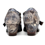 Retro Casual Belt Buckle Comfortable Thick High Heel Shoes Oxfords Spot Hand-Painted Genuine Leather Pumps Women Shoes Stitching