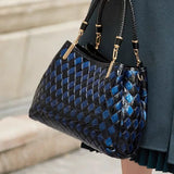 Soft Quality Leather Hand Bag Deep blue