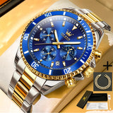 OLEVS Original Gold Watch Men Top Brand Luxury Quartz Business Male Wristwatches Waterproof Luminous Stainless Steel Clock Reloj