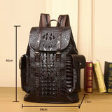 Men's real Leather Business Travel Backpack Genuine leather Crocodile Pattern Men's Backpack Large Capacity cowhide laptop bag