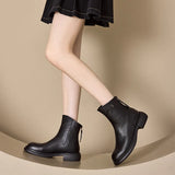 WOIZGIC Female Mother Women's Genuine Leather Ankle Boots Shoes Platform Split Zipper Winter Fur Plush Warm Autumn Zapatos Mujer