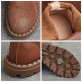 Koznoy 2.5cm Suede Autumn Ankle Spring Booties Flats Comfy Genuine Leather Boots Soft Soled Cowgirl Sewing Moccasins Woman Shoes