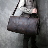 Leather Men's Crossbody Travel Bag Vintage