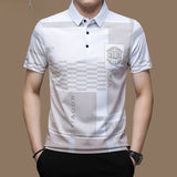 New Arrival Business Style Men's Polo Shirts Male Letter Printing Turn-down Collar T Shirt Tops