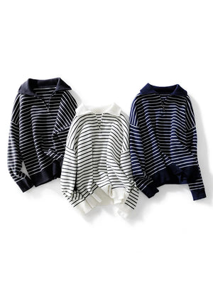 Women Cashmere Zippered Oversize Fine Wool Blend Winter Jumper