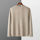 New Men Cashmere Wool Stand-Up Collar Cardigan Casual Knit Business Coat Autumn Winter Youth Versatile Warm Men Jacket