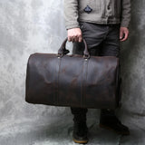 Leather Men's Crossbody Travel Bag Vintage