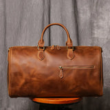 Solid Soft Genuine Leather Unisex Travel Bag