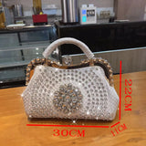 Luxury Diamonds Leather Handbag