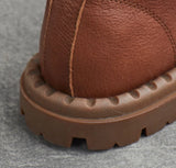 Koznoy 2.5cm Suede Autumn Ankle Spring Booties Flats Comfy Genuine Leather Boots Soft Soled Cowgirl Sewing Moccasins Woman Shoes