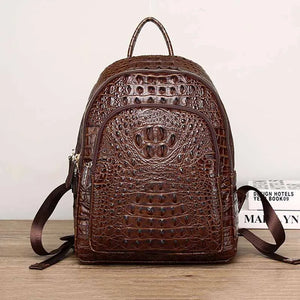 Quality Business men's bag Cowhide Leather Crocodile backpack Men shoulder bags Genuine Leather backpack for men and women