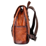Natural Skin Women Backpack For Girls School Book Bags Daypack Knapsack Retro Female Travel Laptop Bag Genuine Leather Rucksack