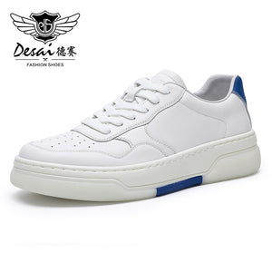 DESAI Full Grain Leather Men Shoes Soft Bottom Casual Sneaker For Men Business Worker Breath 2023 Designer Fashion