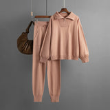 Winter Women's Knitted Suit Warm Pant 2 Piece Sets Women Outfit Trouser Oversized Casual Sweaters Jogging Knitwear Tracksuit