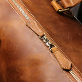 Solid Soft Genuine Leather Unisex Travel Bag