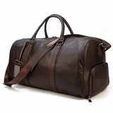 Luxury Genuine Leather Unisex Travel Duffel Bag