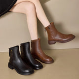 WOIZGIC Female Mother Women's Genuine Leather Ankle Boots Shoes Platform Split Zipper Winter Fur Plush Warm Autumn Zapatos Mujer