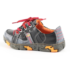 SHOELANDER Genuine Leather Women's Flat Sneaker Shoes for Outdoor