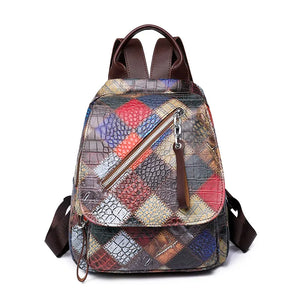 New backpack women fashion large capacity female bag leisure travel bag simple pu soft leather small backpack