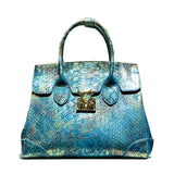 Genuine Leather Snake Print Large Capacity Fashion Handbag